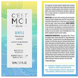 C'est Moi Gentle Moisture Lotion | Fragrance-Free Lotion made with Almond Oil, Shea Butter and Organic Extracts, For Face, Neck, & Chest, Soothing, Moisturizer, Hydrating, 1.7 fl oz.