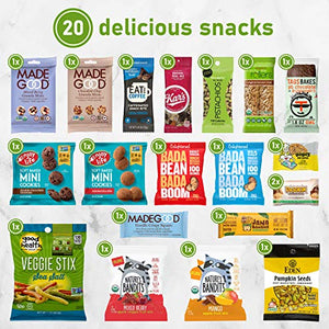 Healthy Gluten Free and Vegan Premium Snacks Gift Basket [20 Count]