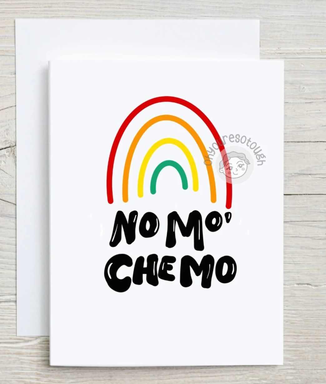 End of Chemo Card Minimalist - No Mo' Chemo Rainbow - Cancer Card