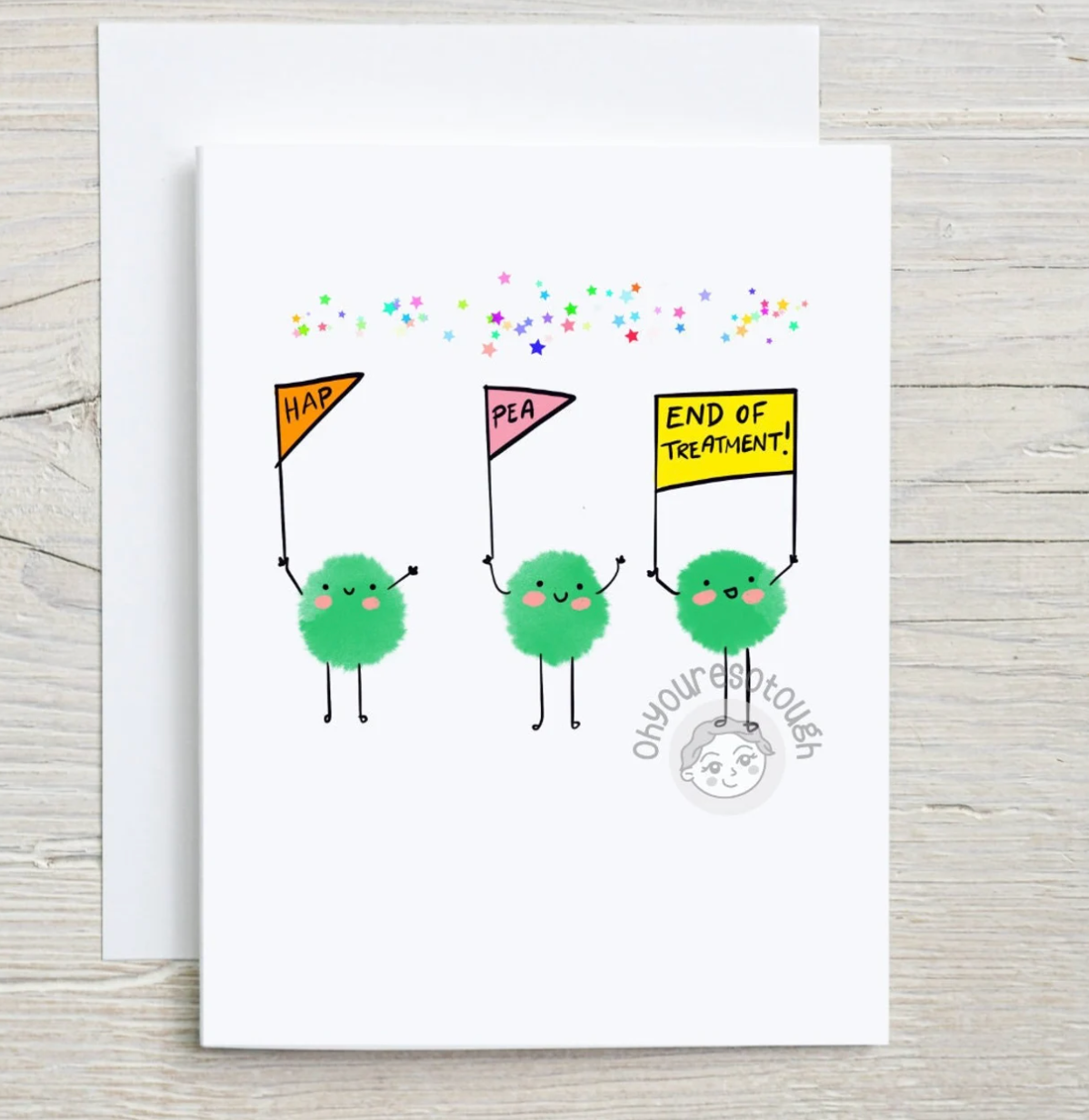 End of Chemo Card Funny - Hap-Pea - Cancer Card