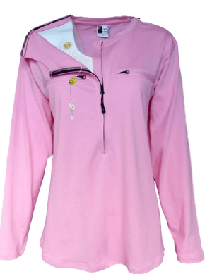 Women's long sleeve 5 zipper Easy Port Access Chemo Shirt - Best Gift for Cancer Patients…
