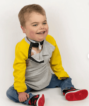 Kids Yellow Port Access Baseball Tee