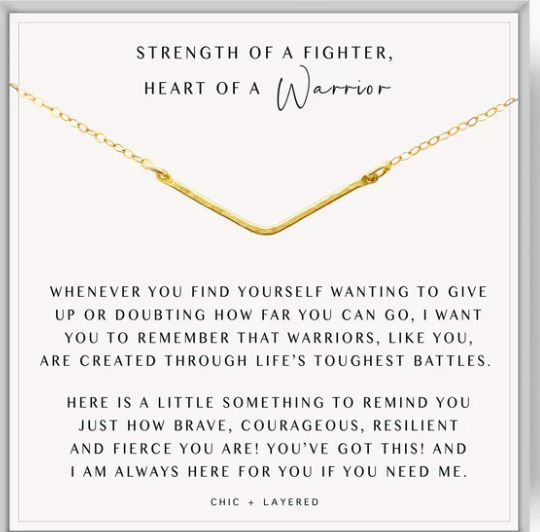 Warrior Gift Necklace • Strength of a Fighter • Hardship Gift • Strength Keepsake • Gift of Encouragement • Words of Wisdom