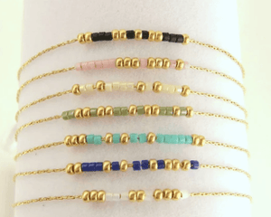 Custom Morse Code Bracelet, Choose Your Own Secret Message, Dainty Bracelet with Tiny Beads, Morse Code Jewelry for Her