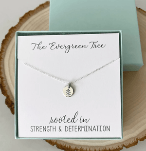Strength and Determination Necklace, Evergreen Tree Necklace, Encouraging Necklace, Inspirational Jewelry, Friend Gift, Christmas Jewelry