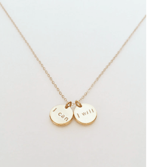 I CAN, I WILL Necklace // 14kt Gold Necklace // Inspirational Jewelry // Power, Strength // Recovery, Healing, Health// You Go Girl