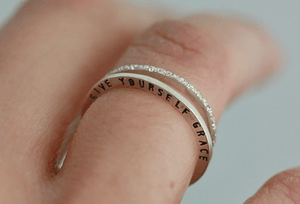 Inspirational Ring | Treasured inspiRING | Message Handmade Hand stamped Minimalist Ring | Stacking Rings | Sterling Silver | 14k gold