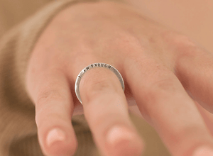 Inspirational Ring | Treasured inspiRING | Message Handmade Hand stamped Minimalist Ring | Stacking Rings | Sterling Silver | 14k gold