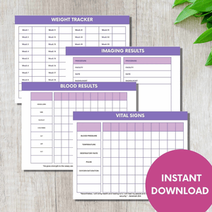Cancer Patient Planner, Cancer Survivor Gift, Cancer Planner for Pancreatic Cancer, Ovarian Cancer, Medical Planner, Digital Download