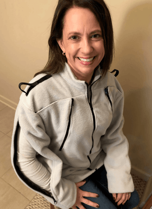 Fleece Jacket For Dialysis or Chemotherapy Treatments That Supports Catheters/PICC Lines, Fistulas and/or Ports on Left or Right Side