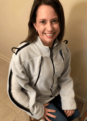 Fleece Jacket For Dialysis or Chemotherapy Treatments That Supports Catheters/PICC Lines, Fistulas and/or Ports on Left or Right Side