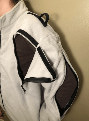 Fleece Jacket For Dialysis or Chemotherapy Treatments That Supports Catheters/PICC Lines, Fistulas and/or Ports on Left or Right Side