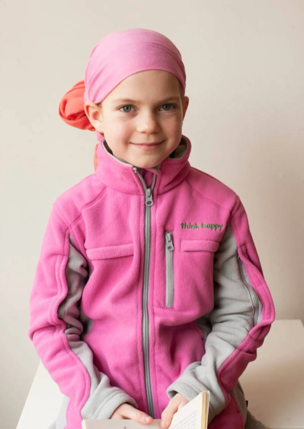 Girl's Cozy Fleece Chemotherapy Jacket - Pink- Chemo Cozy