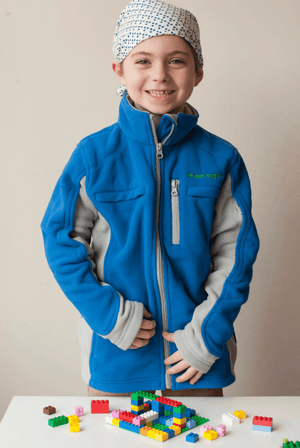 Girl's Cozy Fleece Chemotherapy Jacket - Blue- Chemo Cozy