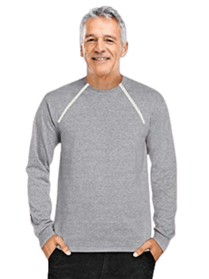 Comfy Men's Long Sleeve Zipper Chemo Port Access Shirts
