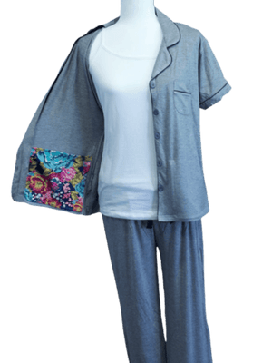 Mastectomy Gift Recovery Pajama Set with Surgical Drain Pockets Gift