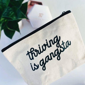 Thriving is Gangsta Canvas Medium Pouch