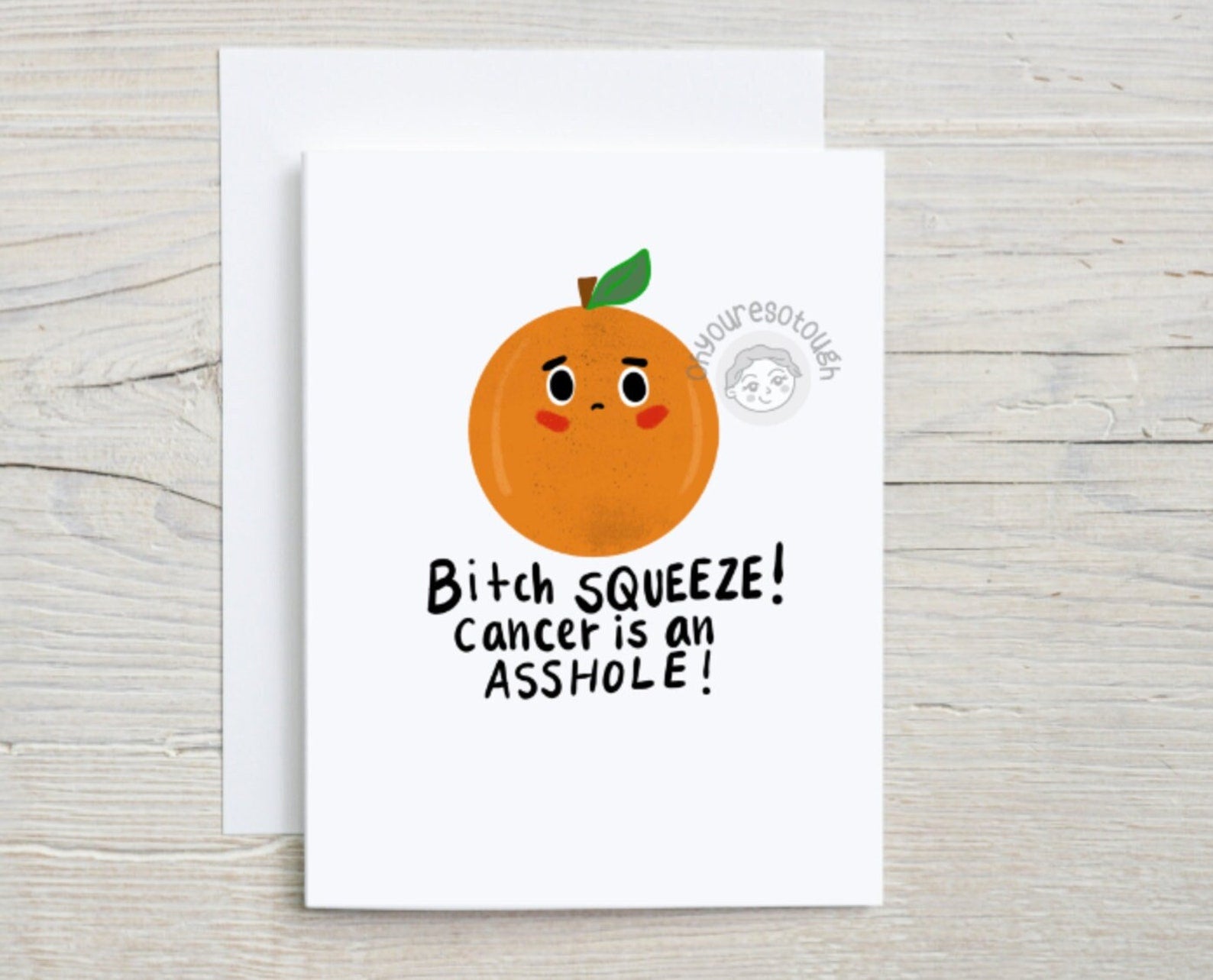 Cancer Encouragement Card Funny - Bitch Squeeze - Cancer Support - Cancer Fighter - End of Chemo Card - Cancer Survivor Card - Cancer Gifts