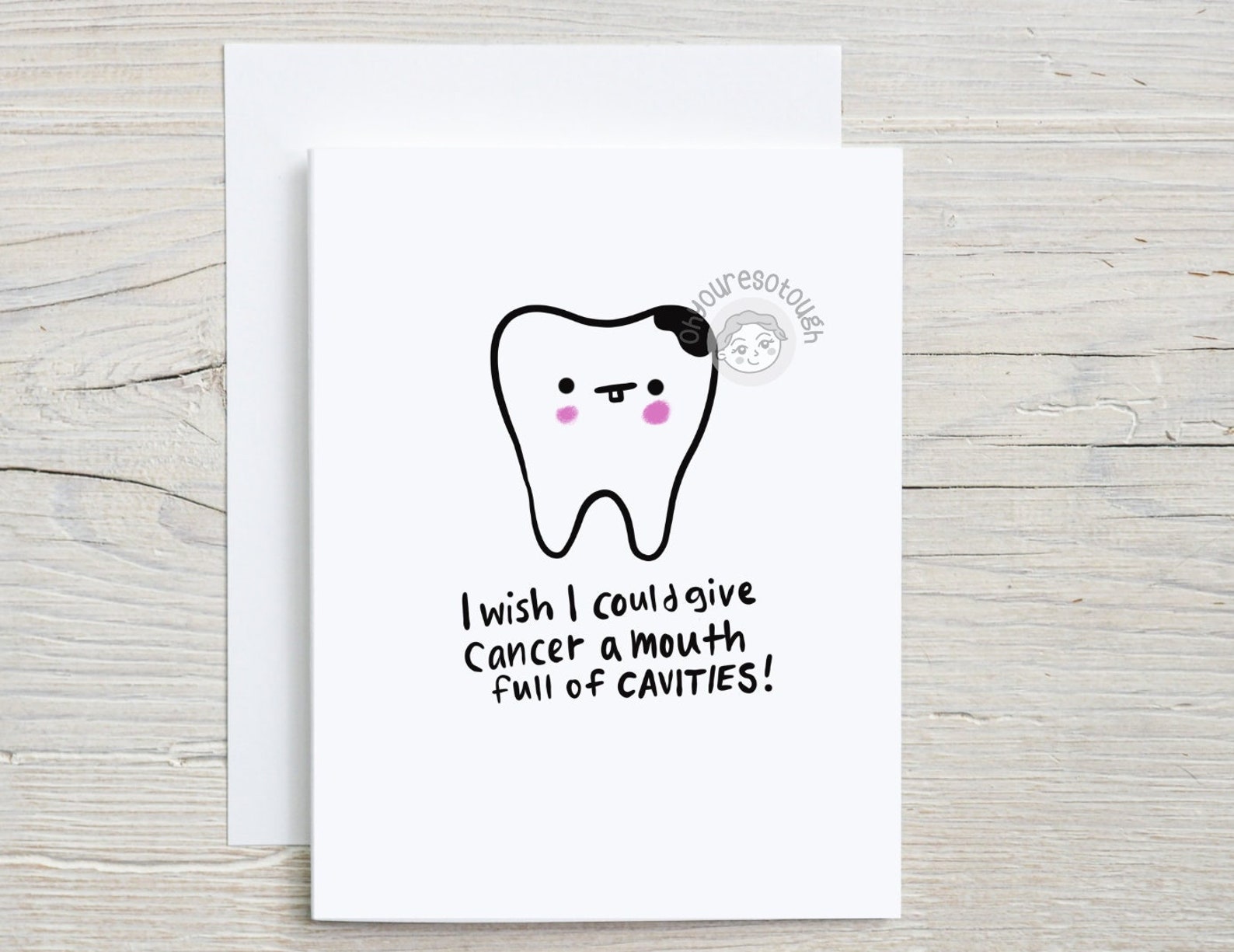 Cancer Support Card Funny - Cancer Cavities - Cancer Encouragement - Cancer Fighter - Chemo Gift - Cancer Card - Chemo Card
