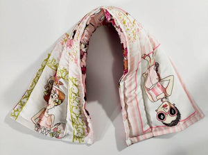 Rice-flax seed therapeutic heating-cooling neck wrap