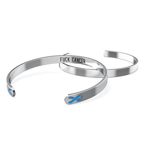 Colon Cancer Awareness Bracelet – Dark Blue Ribbon, “Funk Cancer”