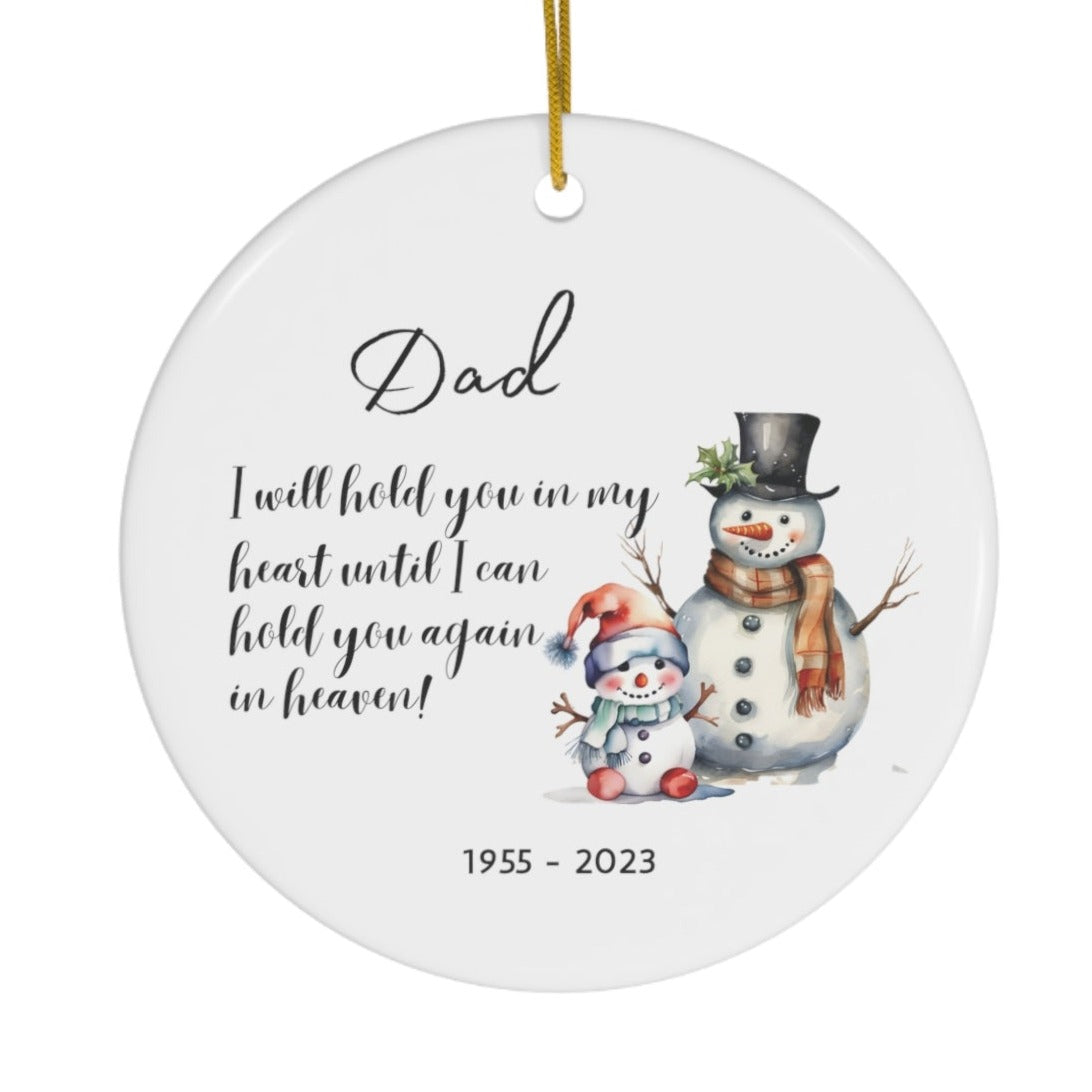 Personalized Ceramic Ornament, Dad Hold You