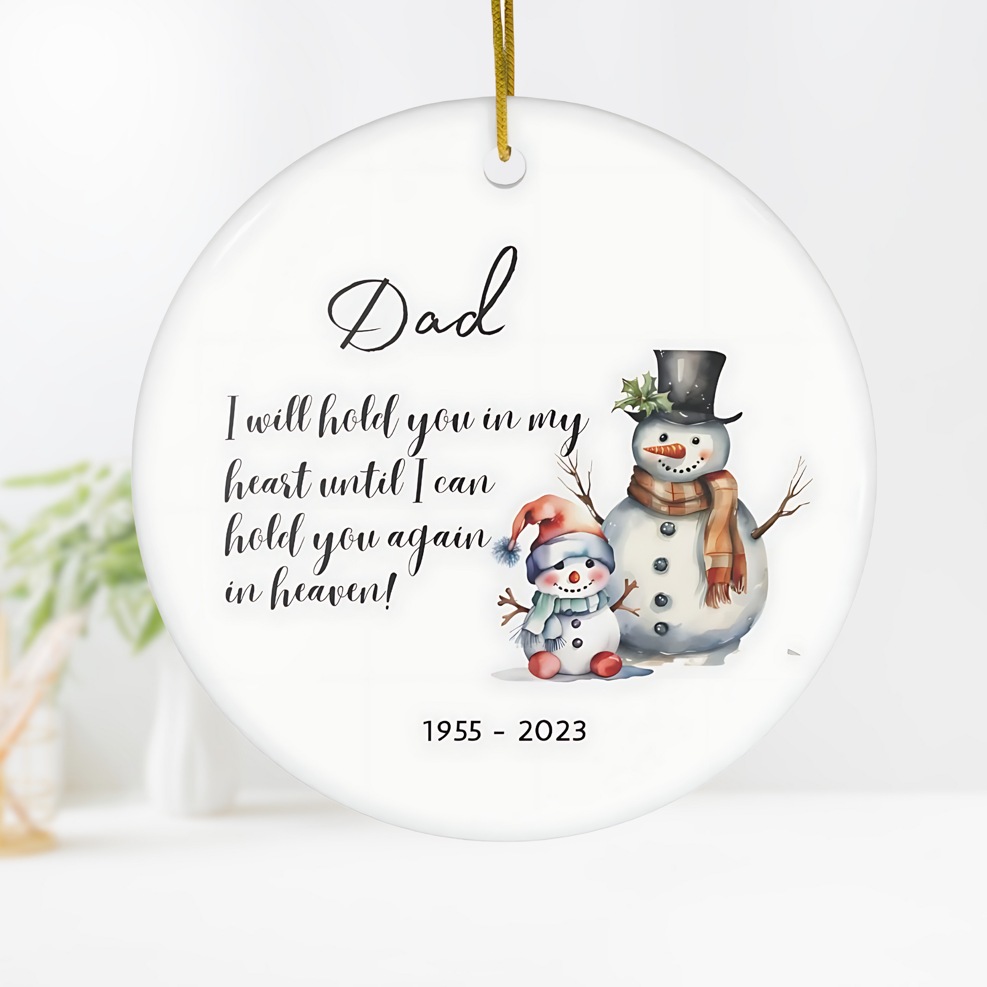 Personalized Ceramic Ornament, Dad Hold You