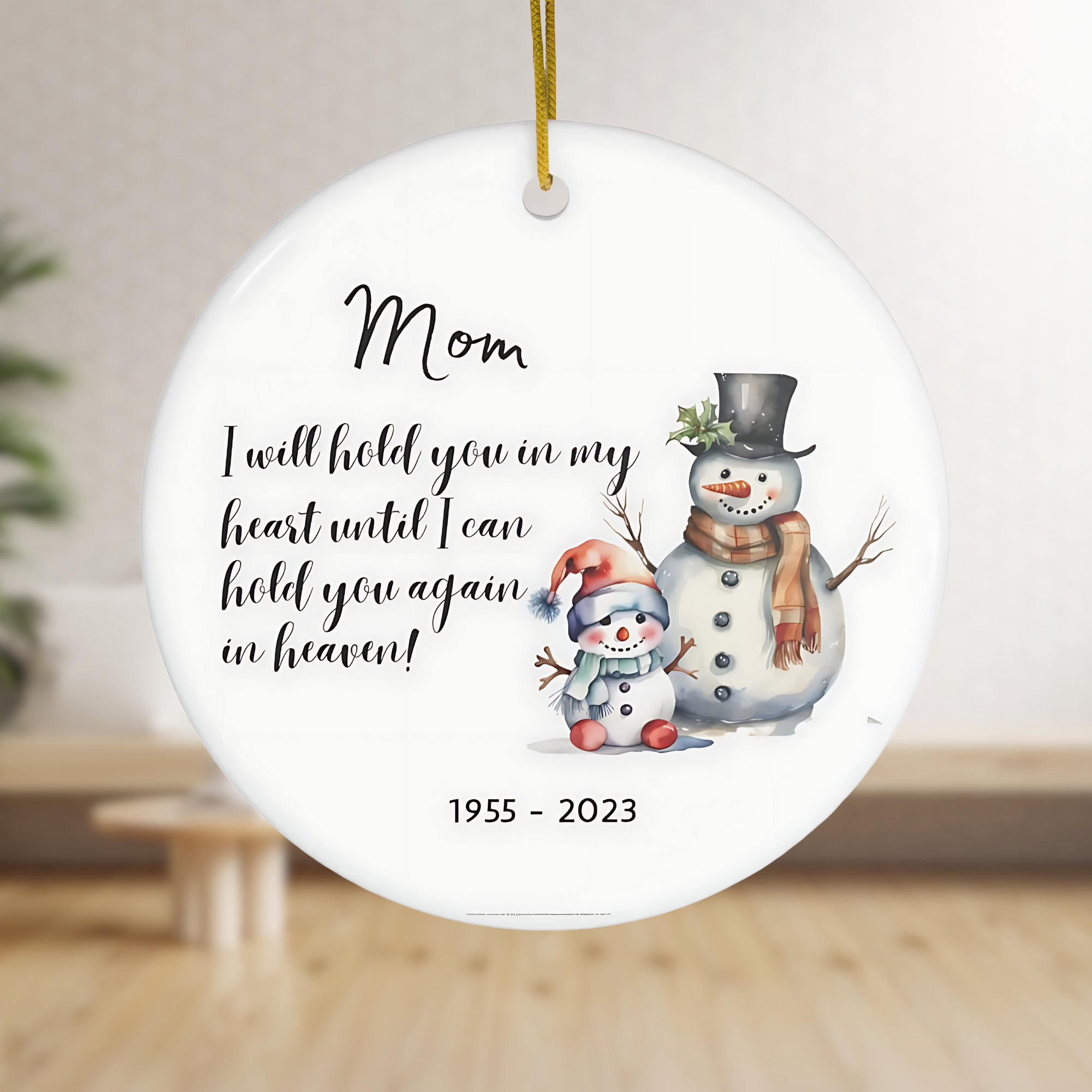 Personalized Ceramic Ornament, Mom Hold You