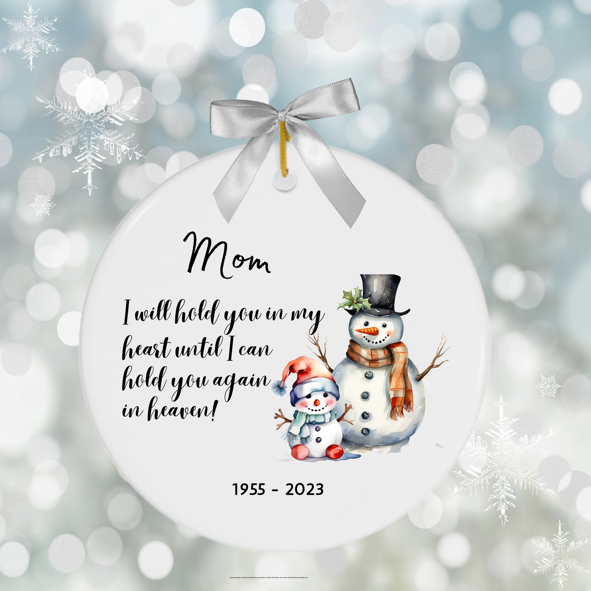 Personalized Ceramic Ornament, Mom Hold You