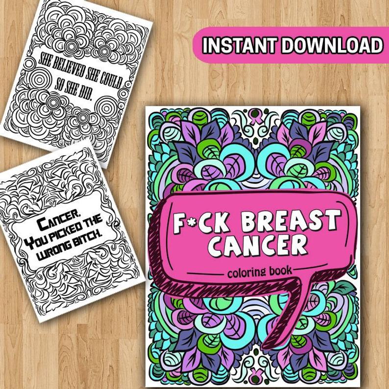 BEST VALUE 50 Breast Cancer Coloring Pages: Fighting Cancer Coloring Book for Adults