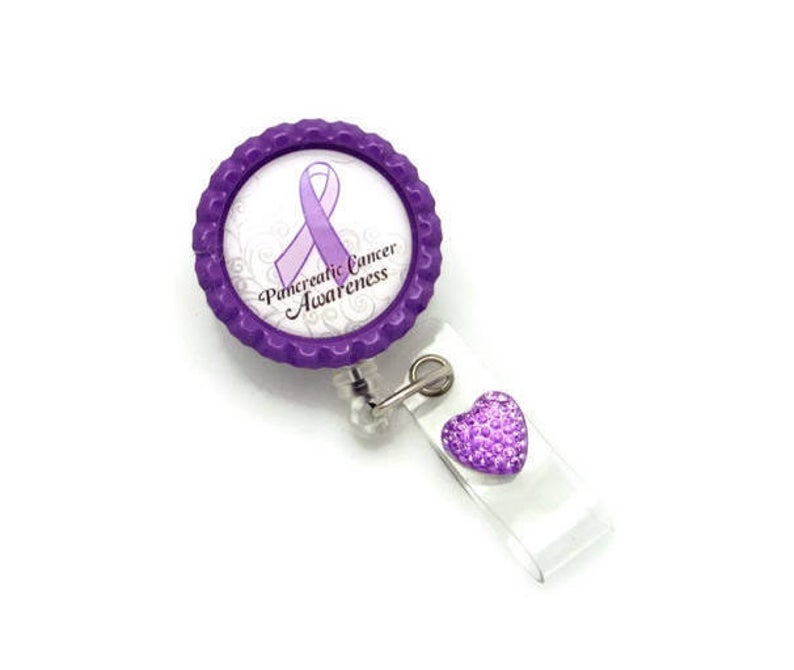 Pancreatic Cancer Awareness Badge Reel- Badge Reel- Cancer Awareness Badge Reels- Awareness Gifts- Designer Badge Reel- Badge Reel Gifts- ID