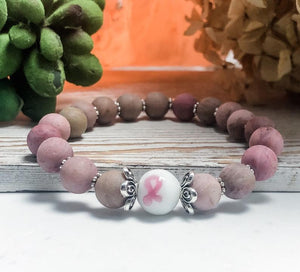 Limited Edition Breast Cancer Awareness Womens Stretchy Bracelet