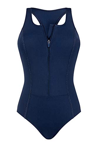 Amoena Women&#39;s Key West One Piece Pocketed Mastectomy Swimwear, Dark Navy, 14C - My CareCrew