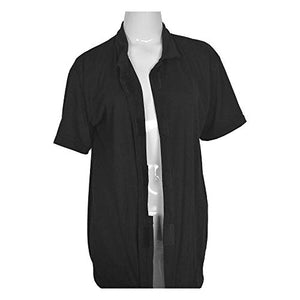 Post Op Open Recovery Top with Pockets & Fasteners for Drains Black