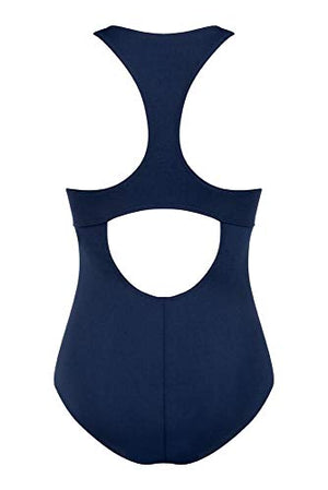 Amoena Women's Key West One Piece Pocketed Mastectomy Swimwear, Dark Navy, 14C