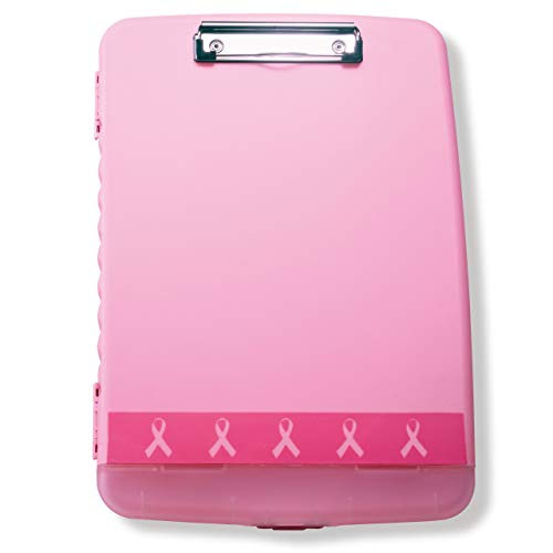 Officemate Breast Cancer Awareness Slim Clipboard Box, Pink, 1 Clipboard Box (08925)