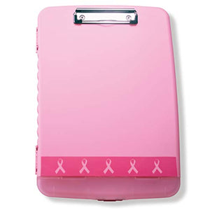 Officemate Breast Cancer Awareness Slim Clipboard Box, Pink