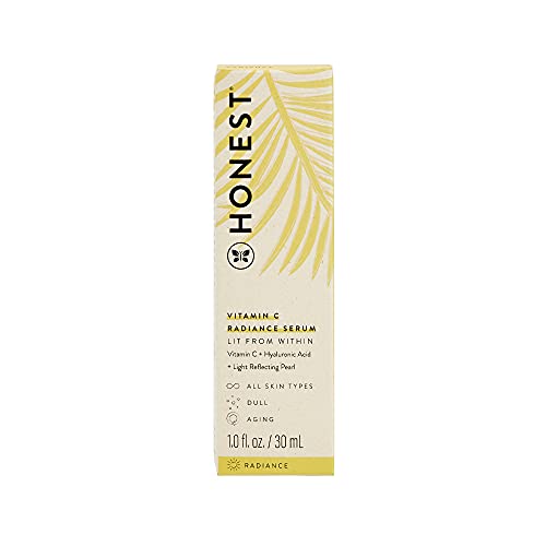 Honest Beauty Vitamin C Radiance Serum with Artichoke &amp; Clover Extracts | Paraben Free, Dermatologist Tested, Cruelty Free | 1.0 Fl. Oz