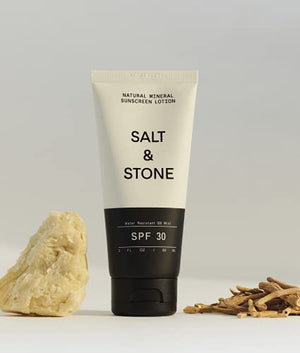 SALT & STONE SPF 30 Mineral Sunscreen Lotion - Mineral, Zinc Oxide, Broad Spectrum, Water Resistant, Reef Safe, Face + Body, Moisturizing, Cruelty Free, Made in USA
