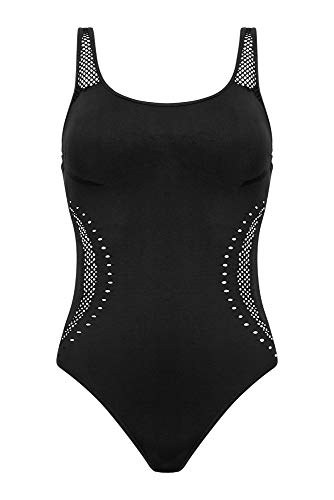 Amoena Women&#39;s Menorca One-Piece Pocketed Mastectomy Swimsuit, Black, X-Small
