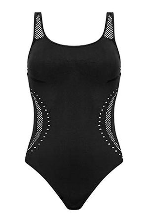 Amoena Women's Menorca One-Piece Pocketed Mastectomy Swimsuit, Black, X-Small