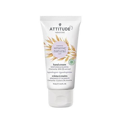 ATTITUDE Hand Cream, EWG Verified, Plant and Mineral-Based Ingredients, Vegan and Cruelty-free Beauty Products for Sensitive Skin, Chamomile, 2.5 Fl Oz