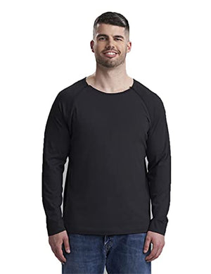 Care+Wear Men’s Dual Port Access Shirts, Long Sleeve Chemo Shirt for Men Black