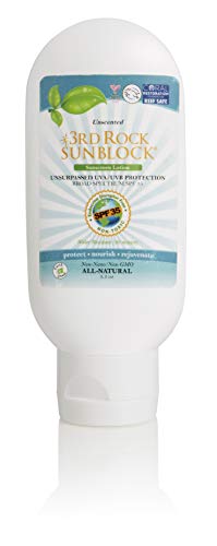 3rd Rock Sunblock (1 Pack) Natural Organic Zinc Sunscreen / SPF 35+ / UNSCENTED / Chemical Free Lotion with Moisturizer