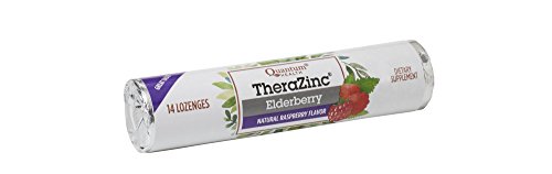 Quantum Health TheraZinc Elderberry Raspberry Lozenges Roll, Immune Support in Tasty USDA Organic Drops, 14 Count