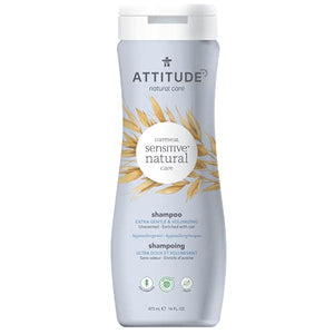 ATTITUDE Hair Shampoo, EWG Verified, Plant- and Mineral-Based Ingredients, Vegan and Cruelty-free Beauty and Personal Care Products, Volumizing, Sensitive Skin, Unscented, 16 Fl Oz