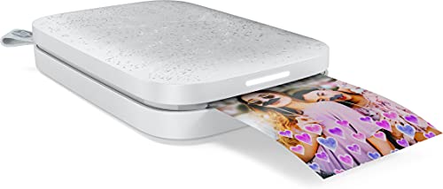 HP Sprocket Portable 2x3&quot; Instant Photo Printer (Luna Pearl) Print Pictures on Zink Sticky-Backed Paper from your iOS &amp; Android Device. - My CareCrew