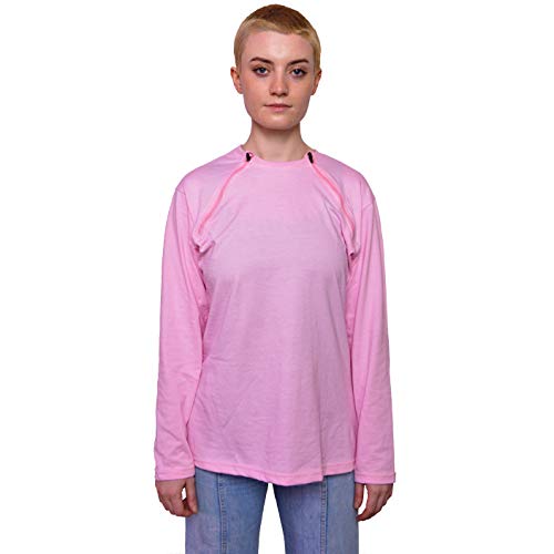 Inspired Comforts Chemo Port Access Shirts Full Sleeve w/Dual Zippers 2XL Pink - My CareCrew