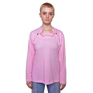 Inspired Comforts Chemo Port Access Shirts Full Sleeve w/Dual Zippers 2XL Pink