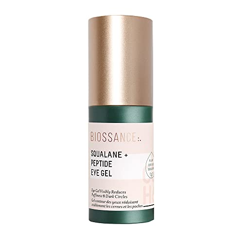 Biossance Squalane + Peptide Eye Gel. Reduce Dark Circles and Puffiness, Improve Fine Lines and Hydrate with Niacinamide and Peptides (0.5 ounces)